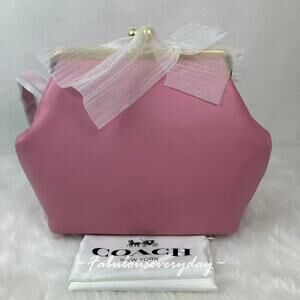 Coach Large Kisslock Frame Bag Shoulder Bag Leather/Brass/Rose CBR51 NWT